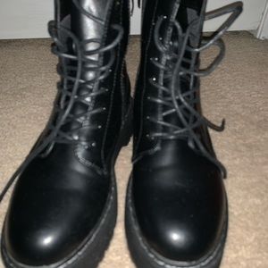Steve Madden black Betty platform combat boots